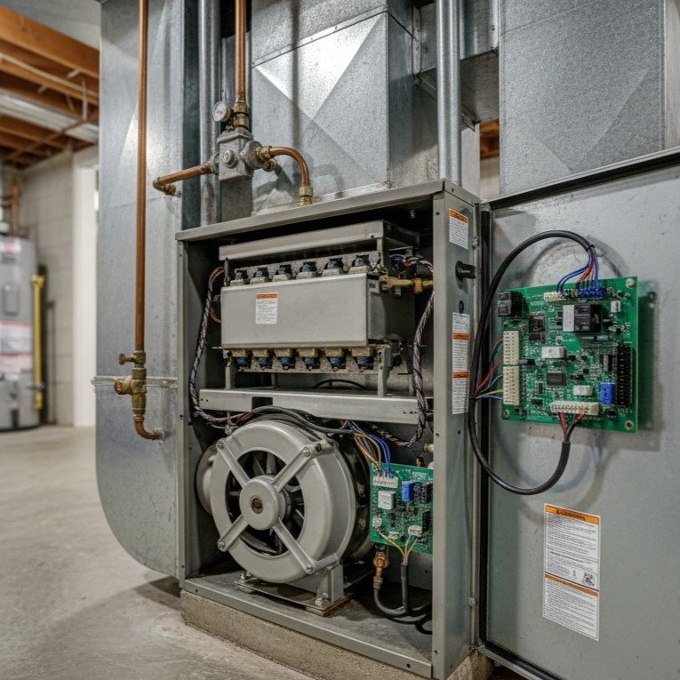 Patrick and Stephen, owners of Air Dynamics, providing expert furnace repair service in Tulsa.